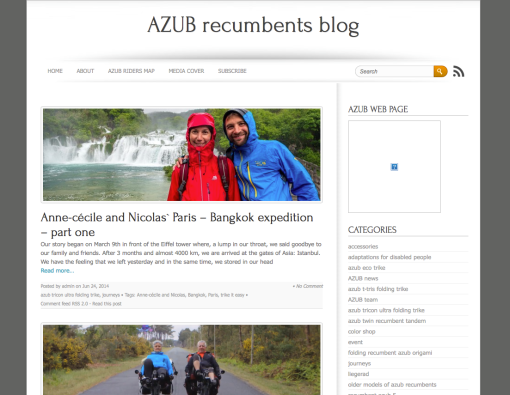 blog about AZUB recumbents and trikes